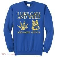 I Like Cats And Weed And Maybe 3 People Sweatshirt thumb 0