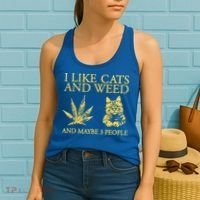 I Like Cats And Weed And Maybe 3 People Women's Tank Top thumb 2