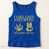 I Like Cats And Weed And Maybe 3 People Tank Top thumb 2