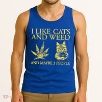 I Like Cats And Weed And Maybe 3 People Tank Top thumb 3