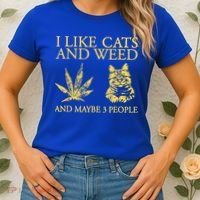 I Like Cats And Weed And Maybe 3 People Women's T-Shirt thumb 2