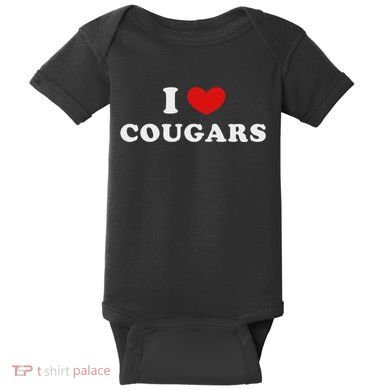 I Love Cougars I Heart Cougars Baby Bodysuit