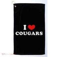 I Love Cougars I Heart Cougars Golf Towel thumb 0