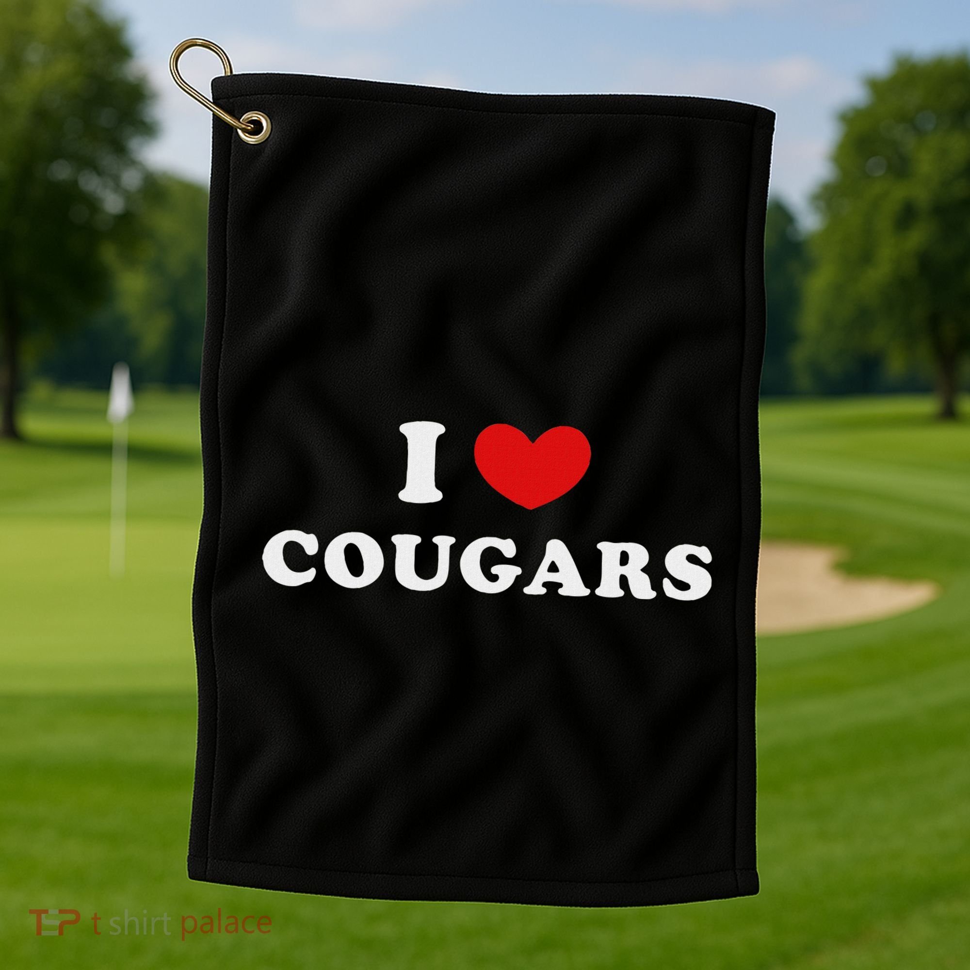I Love Cougars I Heart Cougars Golf Towel