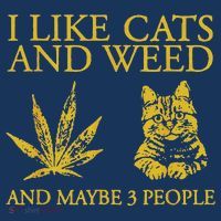 I Like Cats And Weed And Maybe 3 People Long Sleeve Shirt thumb 2