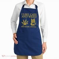 I Like Cats And Weed And Maybe 3 People Apron thumb 2