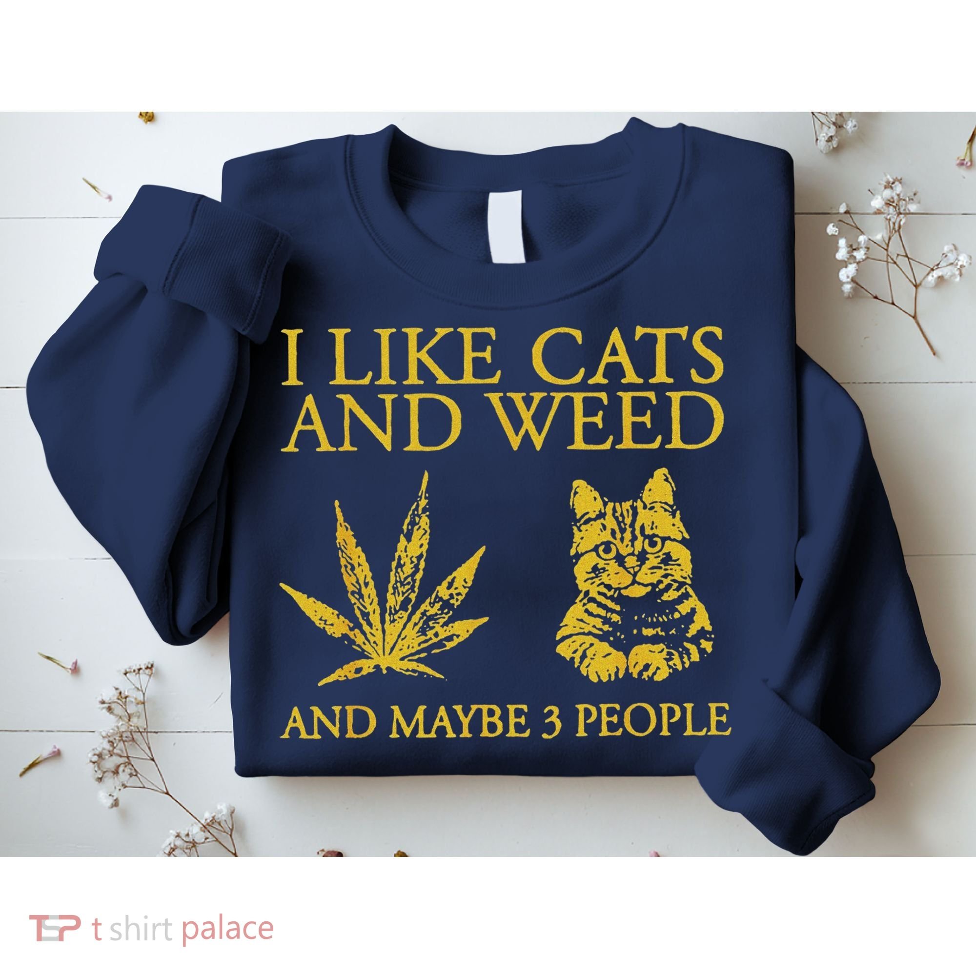 I Like Cats And Weed And Maybe 3 People Sweatshirt