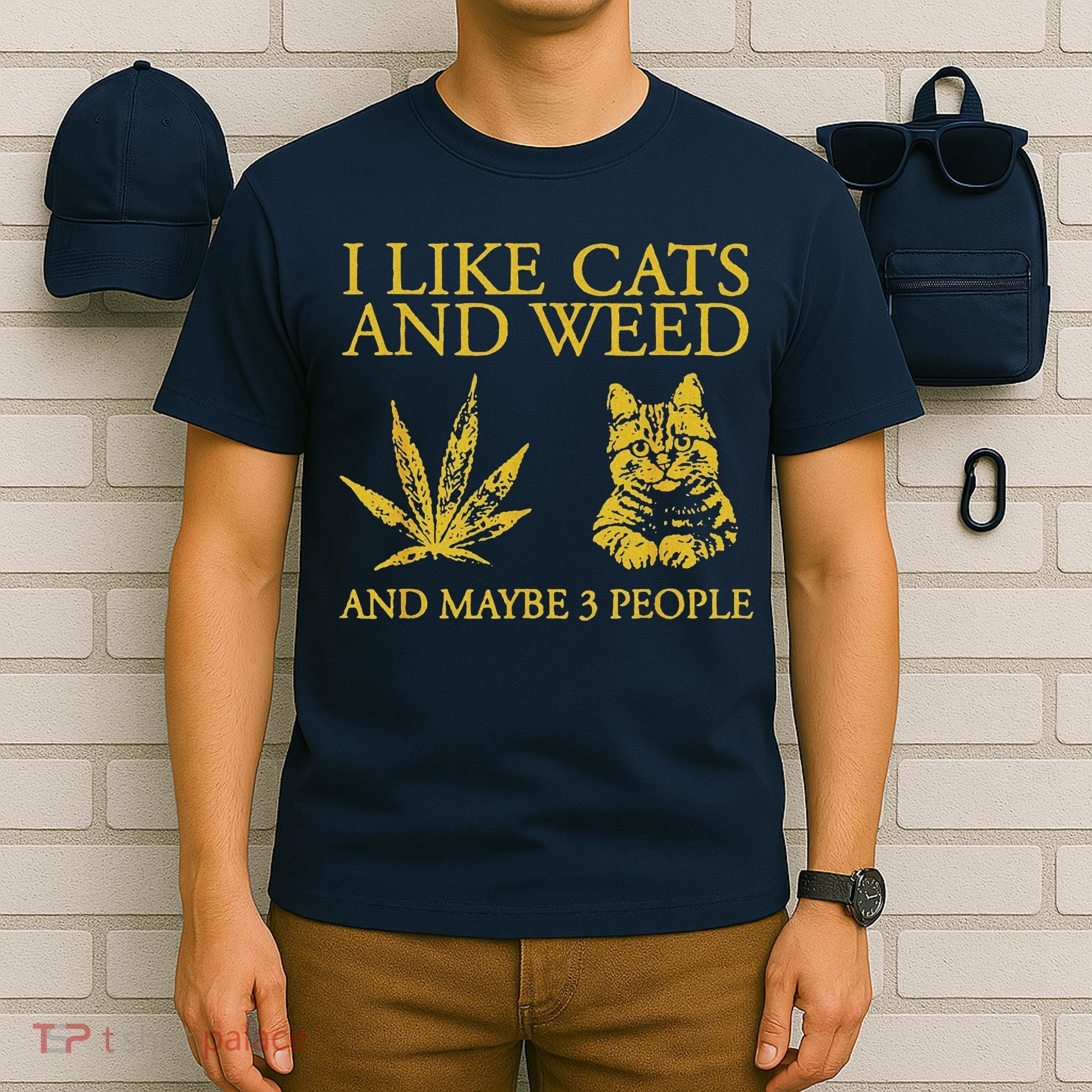 I Like Cats And Weed And Maybe 3 People T-Shirt