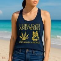 I Like Cats And Weed And Maybe 3 People Women's Tank Top thumb 2