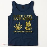 I Like Cats And Weed And Maybe 3 People Tank Top thumb 2