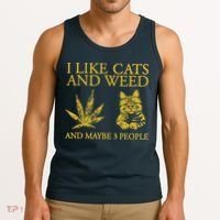 I Like Cats And Weed And Maybe 3 People Tank Top thumb 3