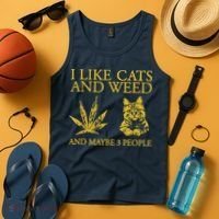 I Like Cats And Weed And Maybe 3 People Tank Top thumb 4