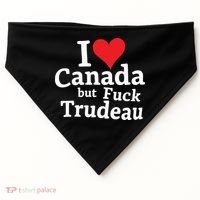 I Love Canada But Fuck Trudeau USA-Made Doggie Bandana thumb 0