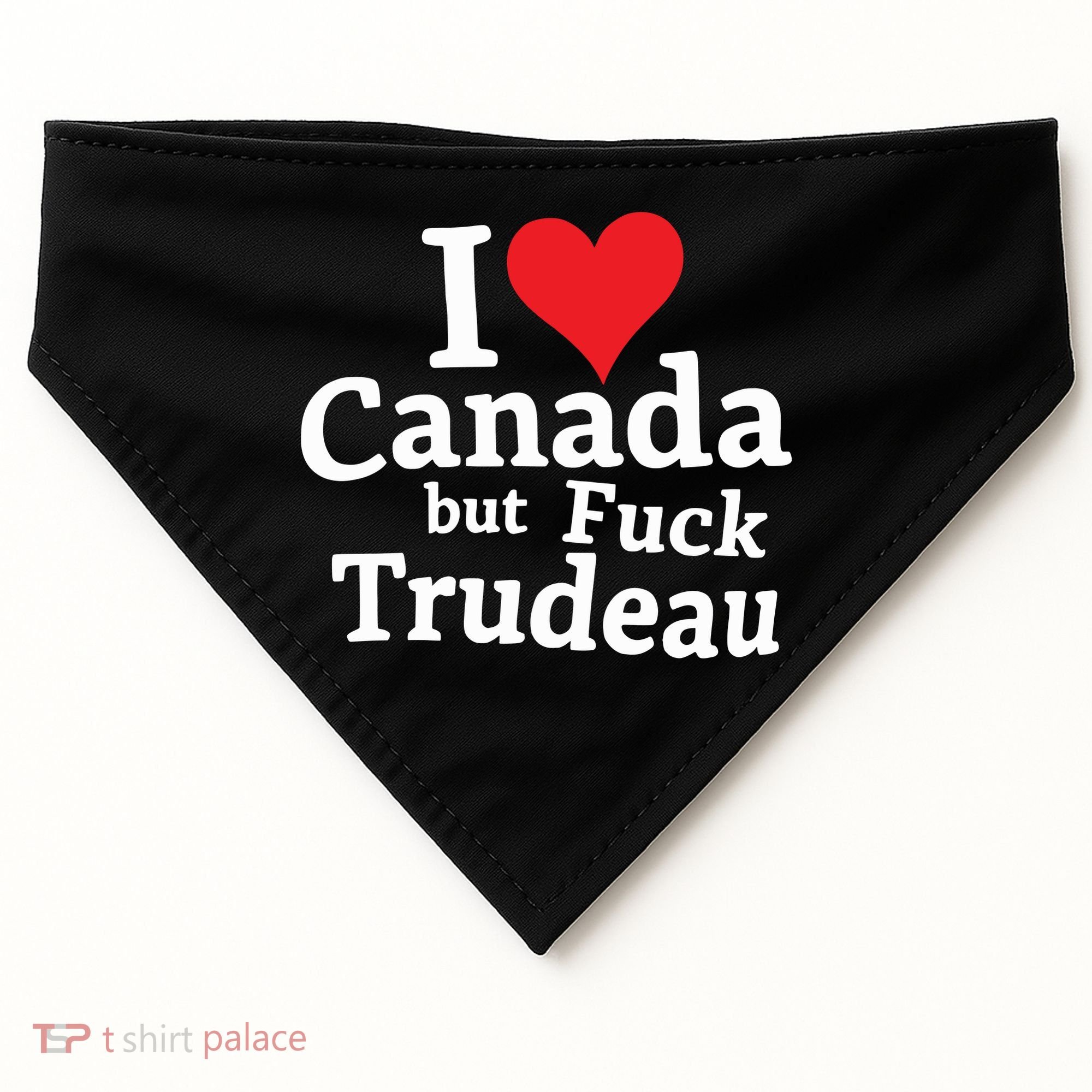 I Love Canada But Fuck Trudeau USA-Made Doggie Bandana