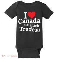 I Love Canada But Fuck Trudeau Baby Bodysuit thumb 0