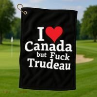 I Love Canada But Fuck Trudeau Golf Towel thumb 1