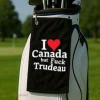 I Love Canada But Fuck Trudeau Golf Towel thumb 2