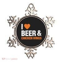 I Love Chicken Wings & Beer Funny Food Eating Lover Gift Ornament thumb 0