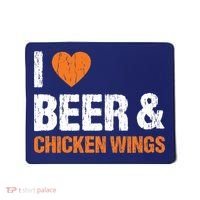I Love Chicken Wings & Beer Funny Food Eating Lover Gift Mousepad thumb 0