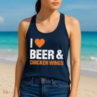 I Love Chicken Wings & Beer Funny Food Eating Lover Gift Women's Tank Top thumb 2