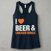 I Love Chicken Wings & Beer Funny Food Eating Lover Gift Women's Tank Top thumb 3