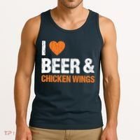 I Love Chicken Wings & Beer Funny Food Eating Lover Gift Tank Top thumb 3
