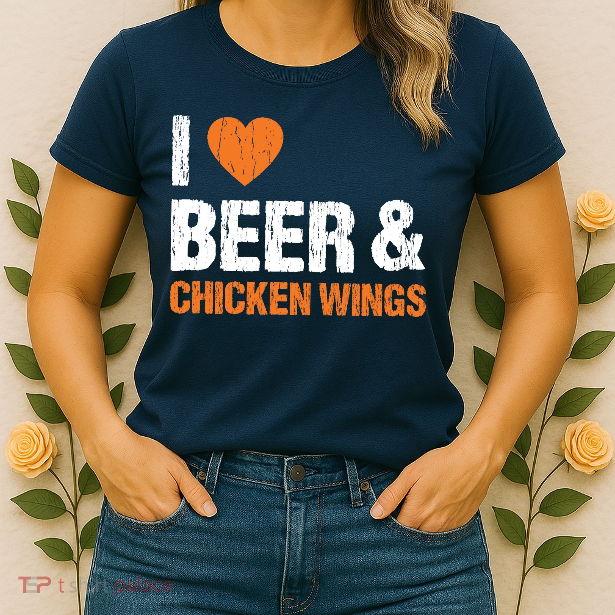 I Love Chicken Wings & Beer Funny Food Eating Lover Gift Women's T-Shirt