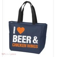 I Love Chicken Wings & Beer Funny Food Eating Lover Gift Tote Bag thumb 3
