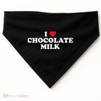 I Love Chocolate Milk Heart Yummy Drink USA-Made Doggie Bandana thumb 0