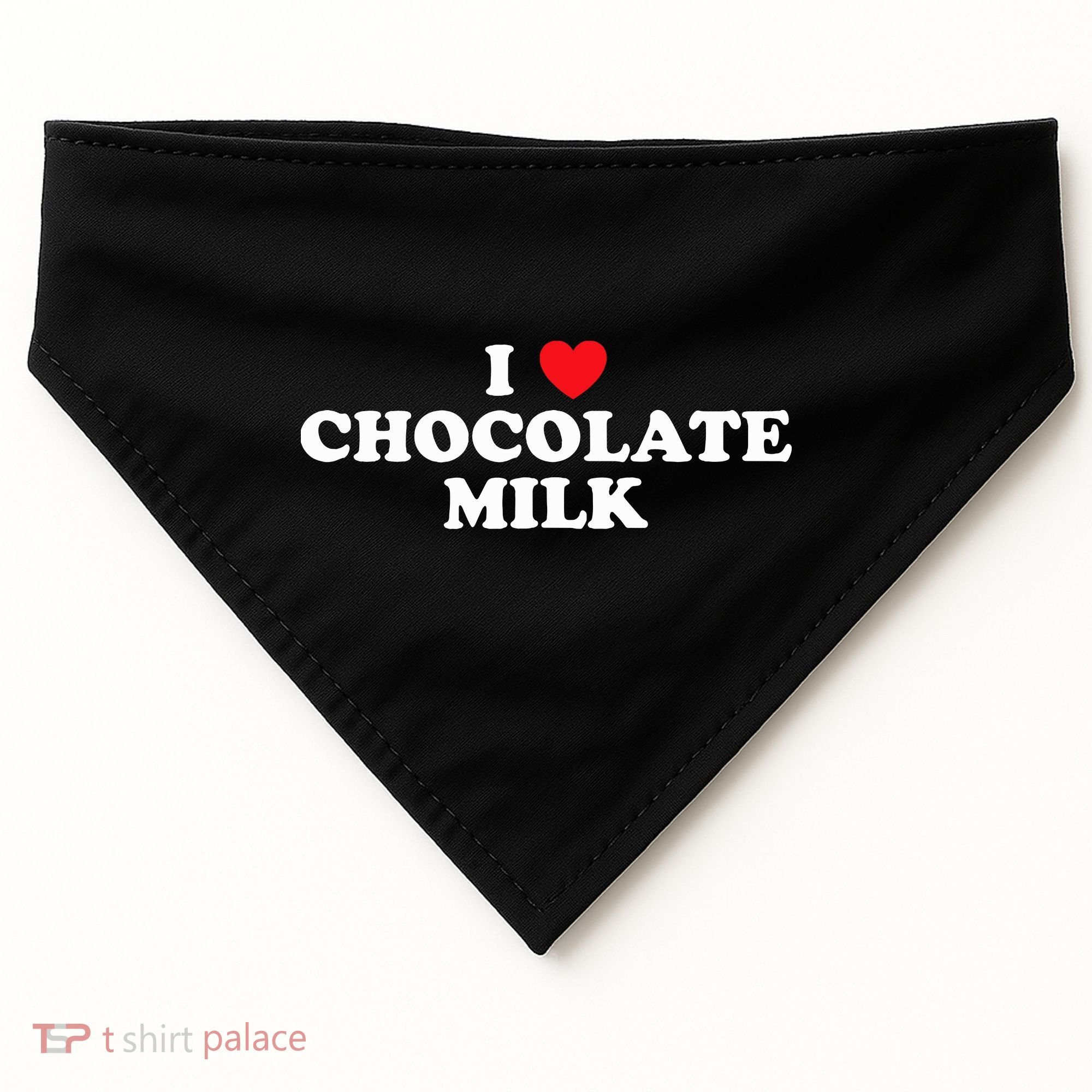 I Love Chocolate Milk Heart Yummy Drink USA-Made Doggie Bandana