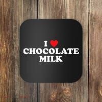 I Love Chocolate Milk Heart Yummy Drink Coaster thumb 0