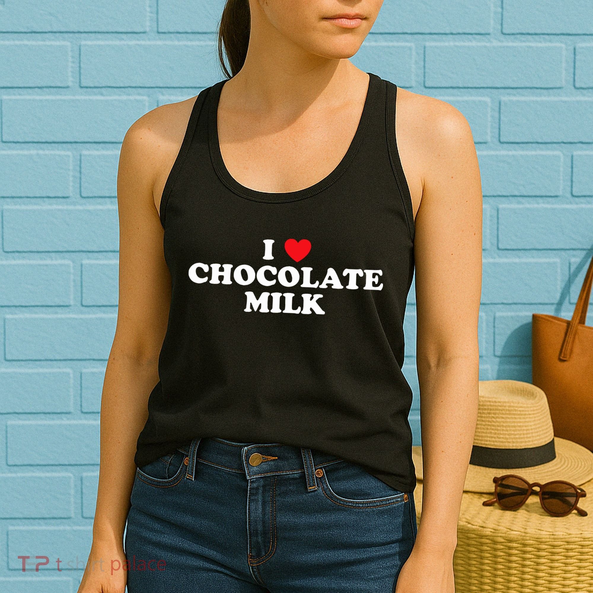 I Love Chocolate Milk Heart Yummy Drink Women's Tank Top