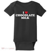 I Love Chocolate Milk Heart Yummy Drink Baby Bodysuit thumb 0