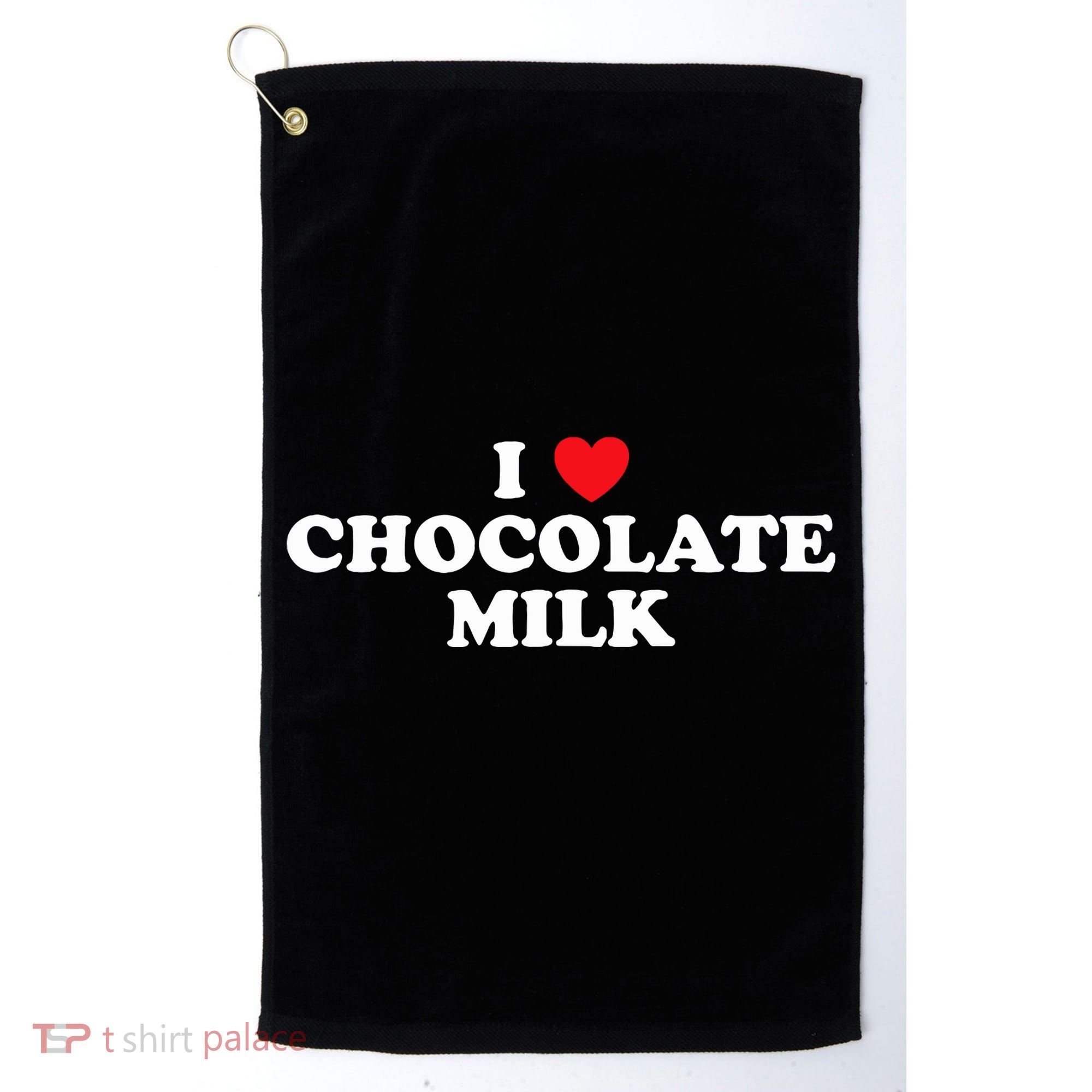 I Love Chocolate Milk Heart Yummy Drink Golf Towel