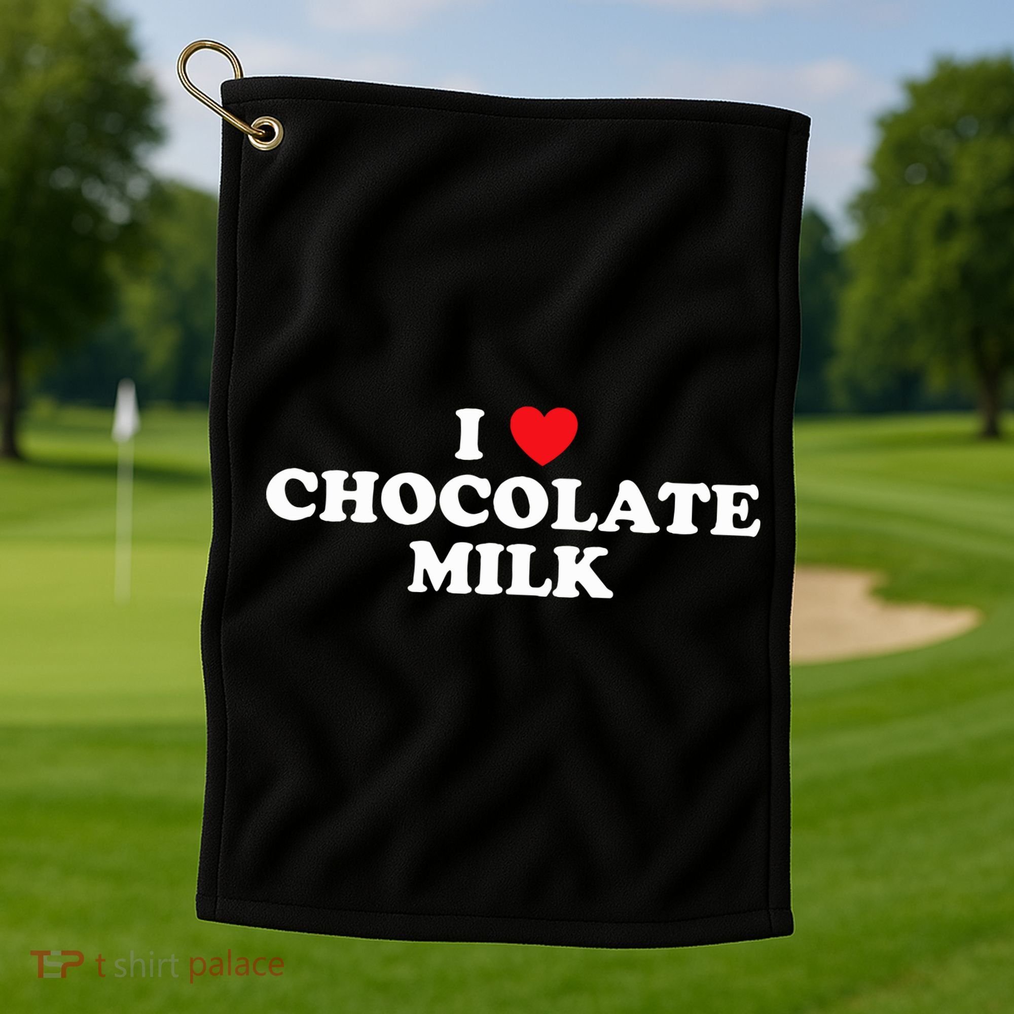 I Love Chocolate Milk Heart Yummy Drink Golf Towel