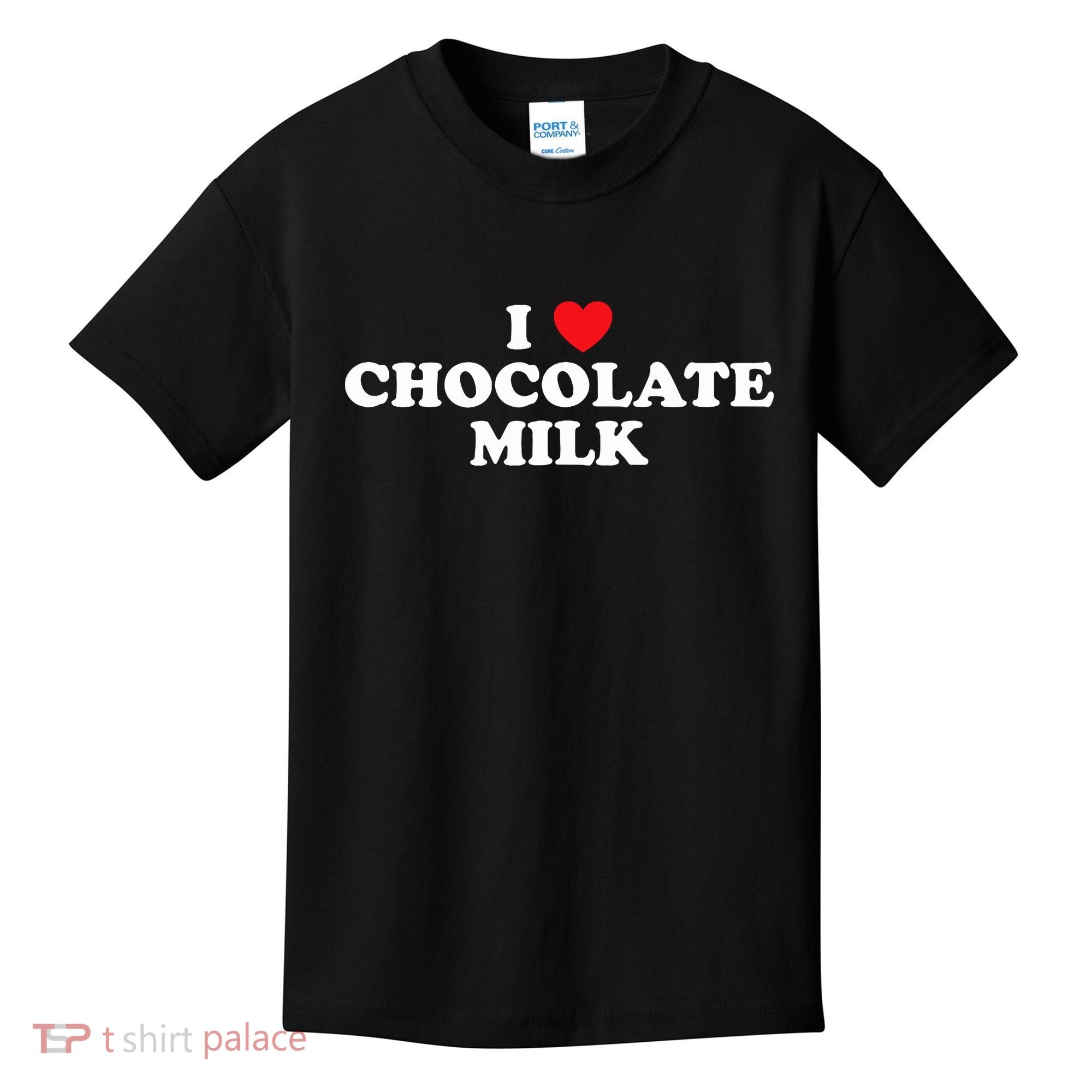 I Love Chocolate Milk Heart Yummy Drink Kids T-Shirt