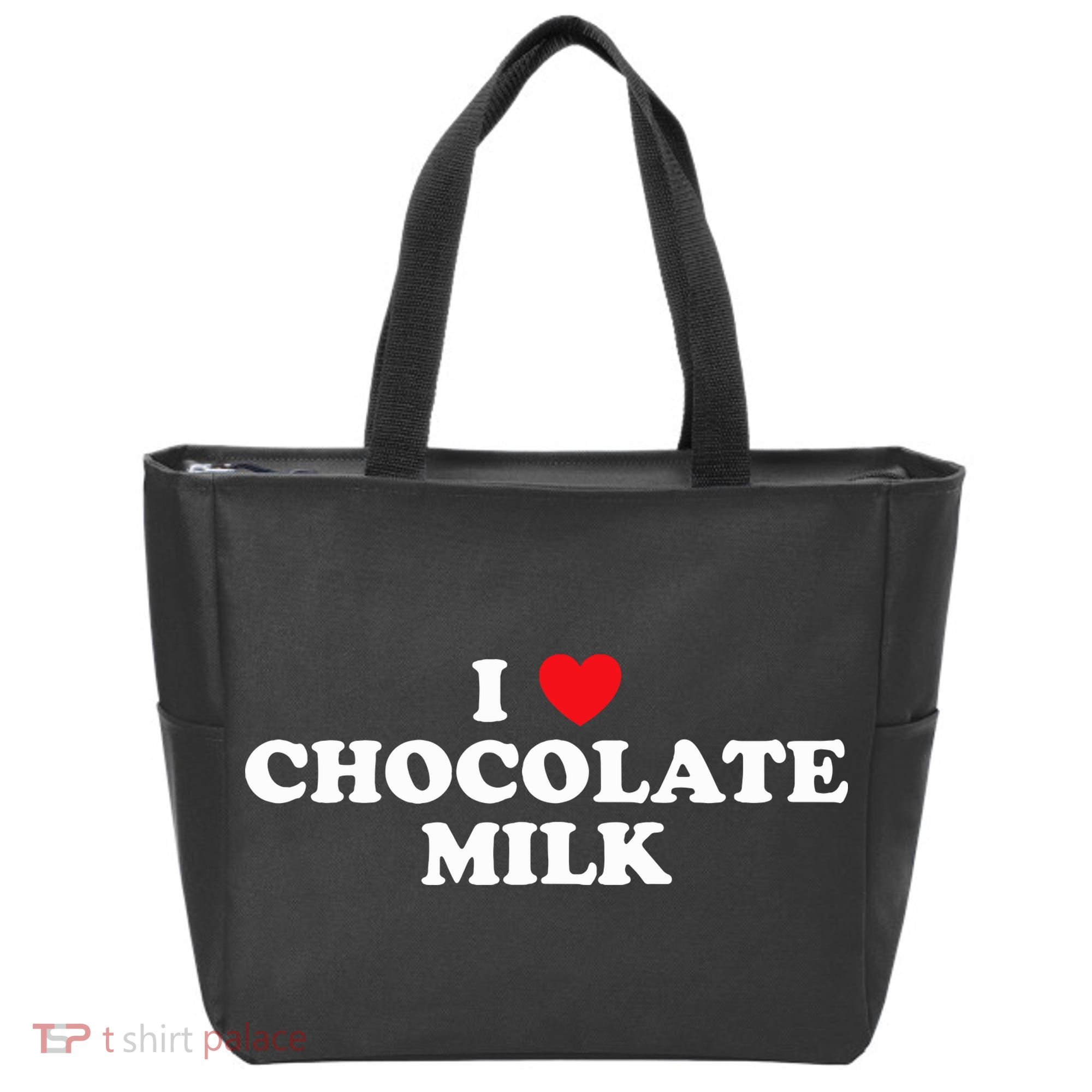 I Love Chocolate Milk Heart Yummy Drink Tote Bag