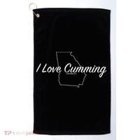 I Love Cumming Ga Golf Towel thumb 0