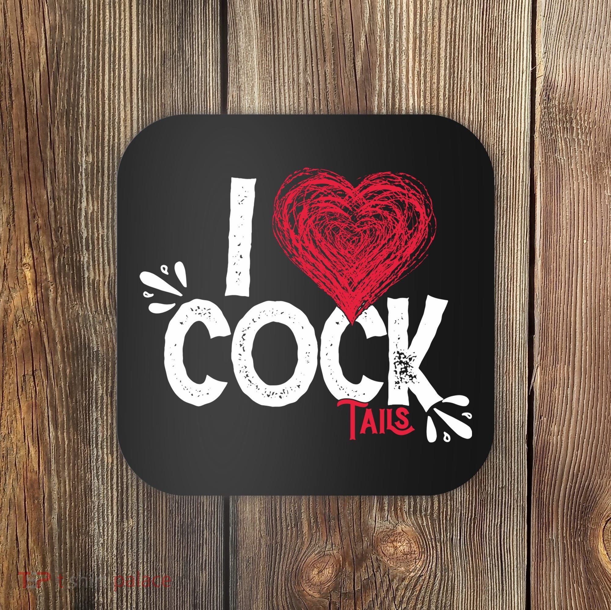 I Love Cocktails Drinking Pun Funny Cocktail Gift Coaster