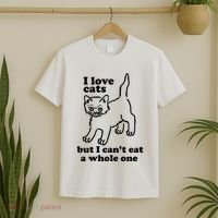 I Love Cats But I CanT Eat A Whole One T-Shirt thumb 2