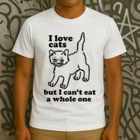 I Love Cats But I CanT Eat A Whole One T-Shirt thumb 3