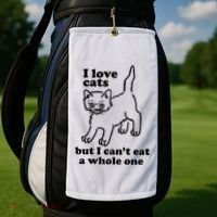 I Love Cats But I CanT Eat A Whole One Golf Towel thumb 2