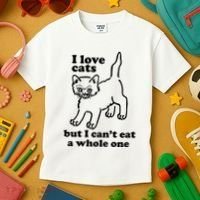 I Love Cats But I CanT Eat A Whole One Kids T-Shirt thumb 3
