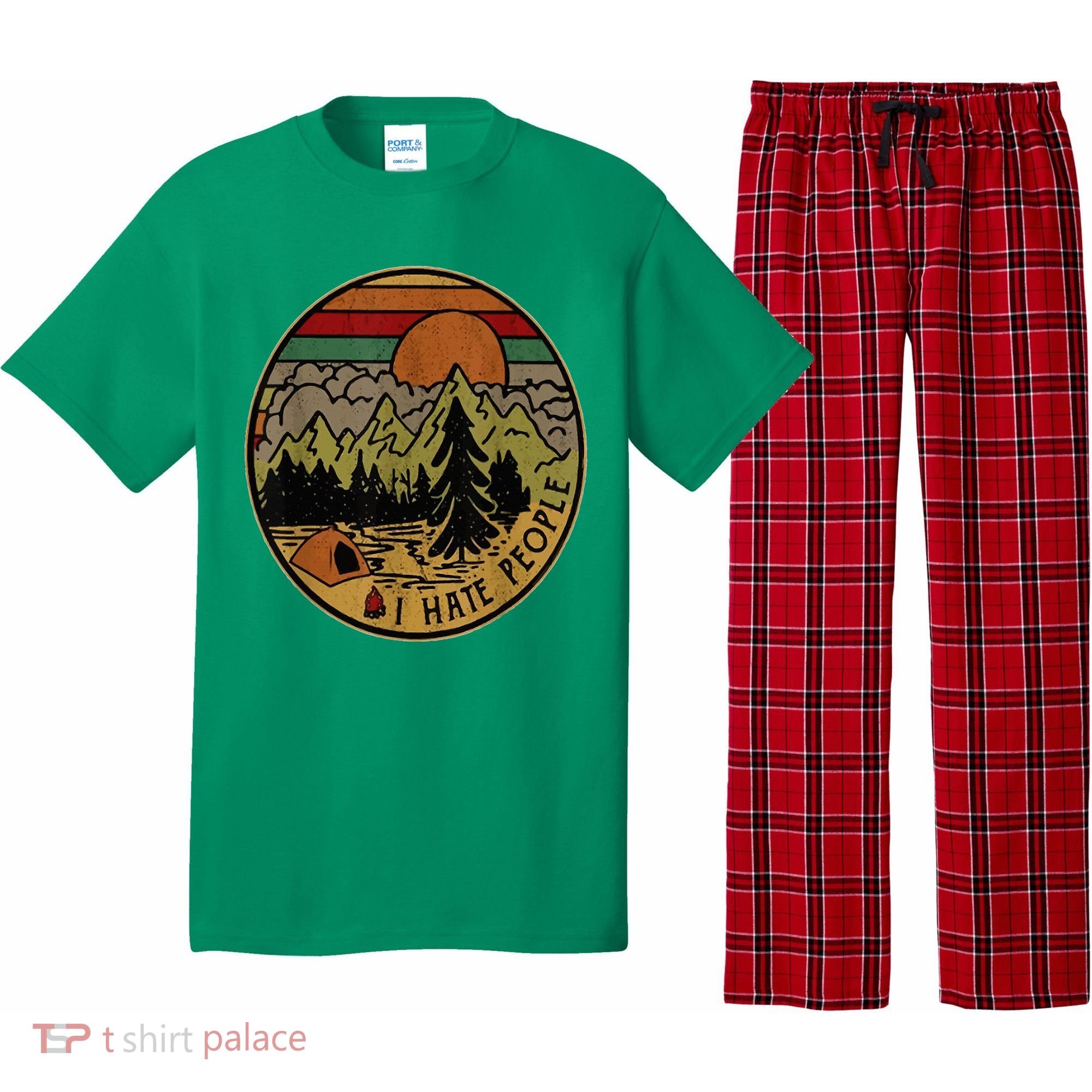 I Love Camping I Hate People Outdoors Pajama Set