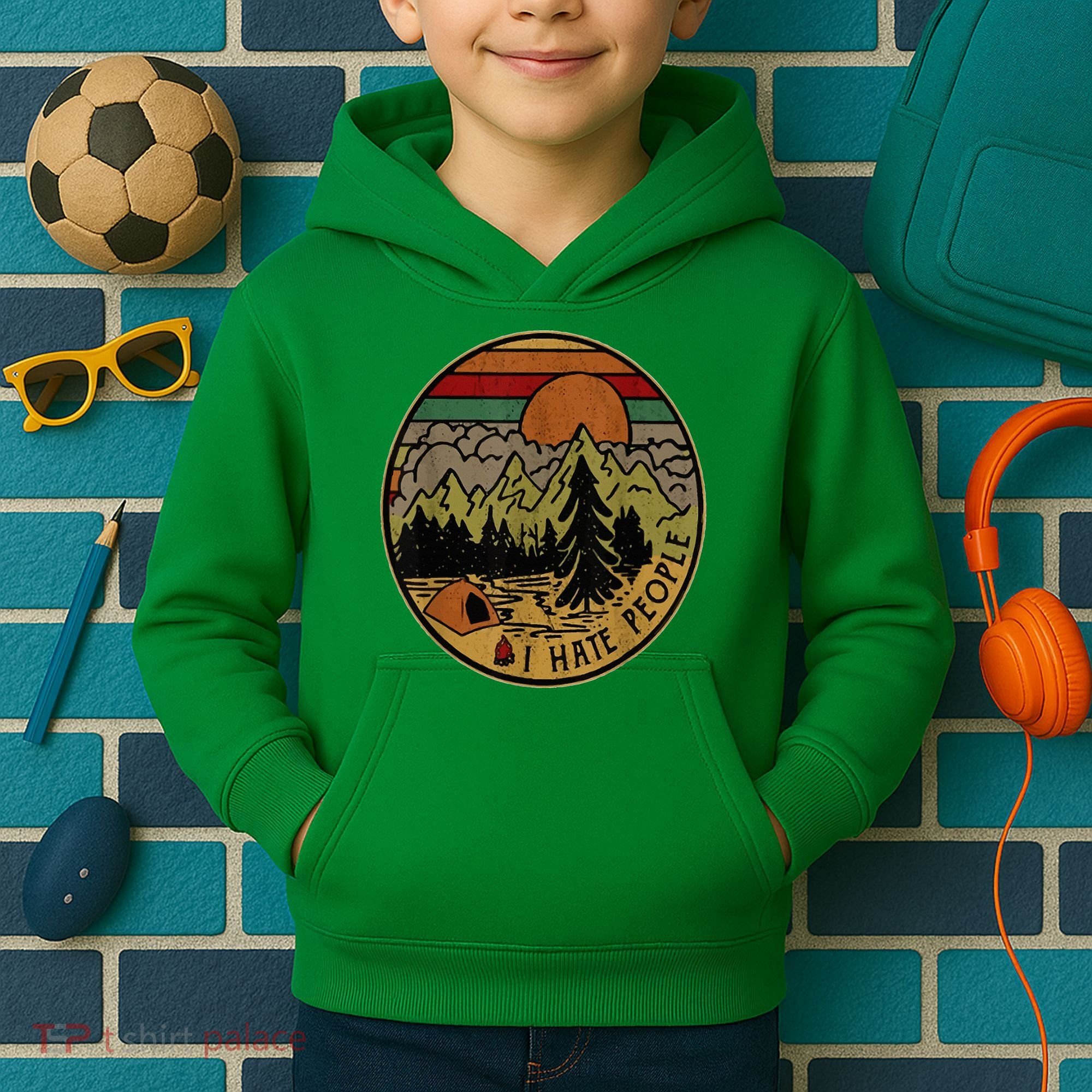 I Love Camping I Hate People Outdoors Kids Hoodie