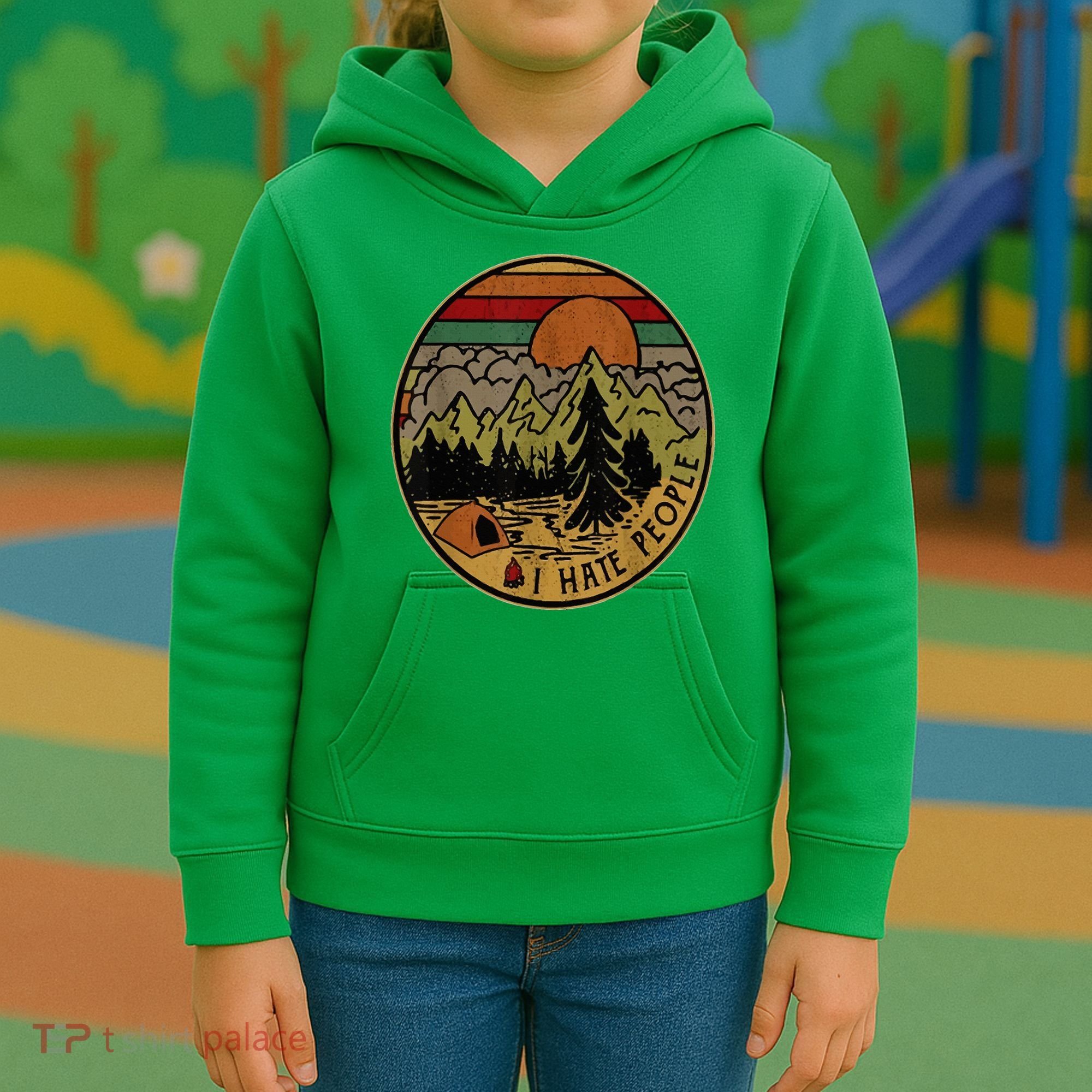 I Love Camping I Hate People Outdoors Kids Hoodie