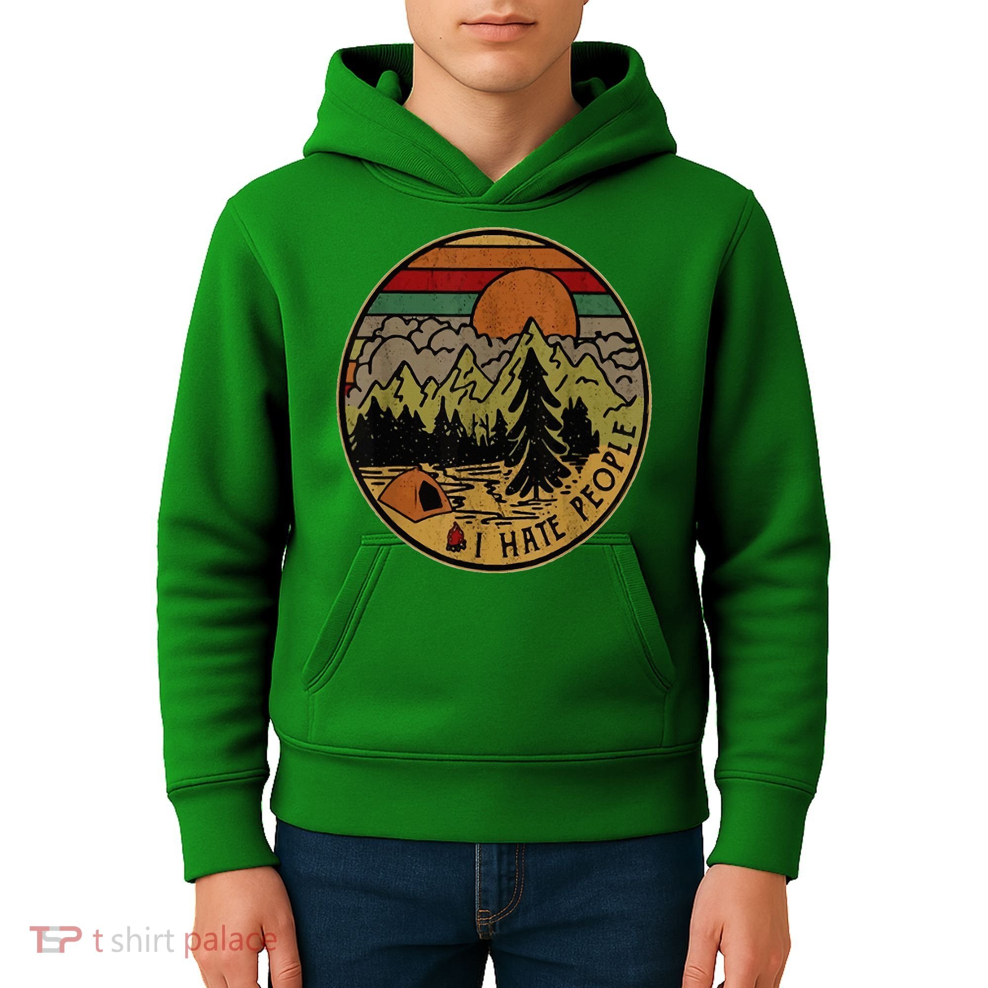 I Love Camping I Hate People Outdoors Kids Hoodie