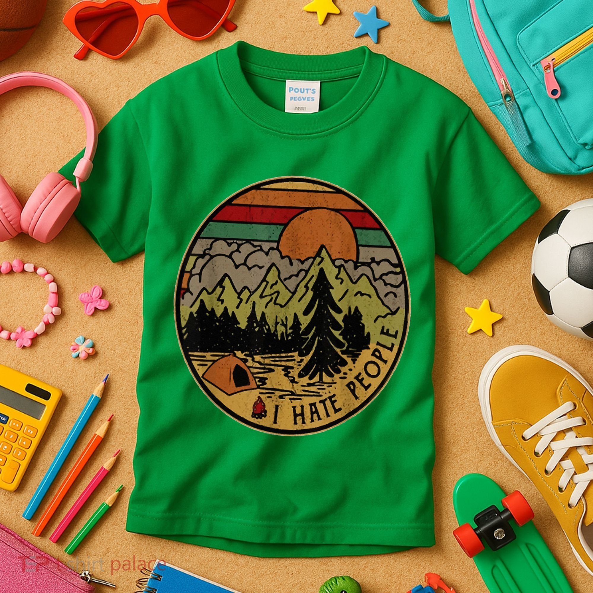 I Love Camping I Hate People Outdoors Kids T-Shirt