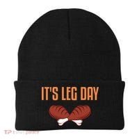 It's Leg Day Funny Thanksgiving Outfit Gift Beanie thumb 0