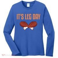 It's Leg Day Funny Thanksgiving Outfit Gift Women's Long Sleeve Shirt thumb 0
